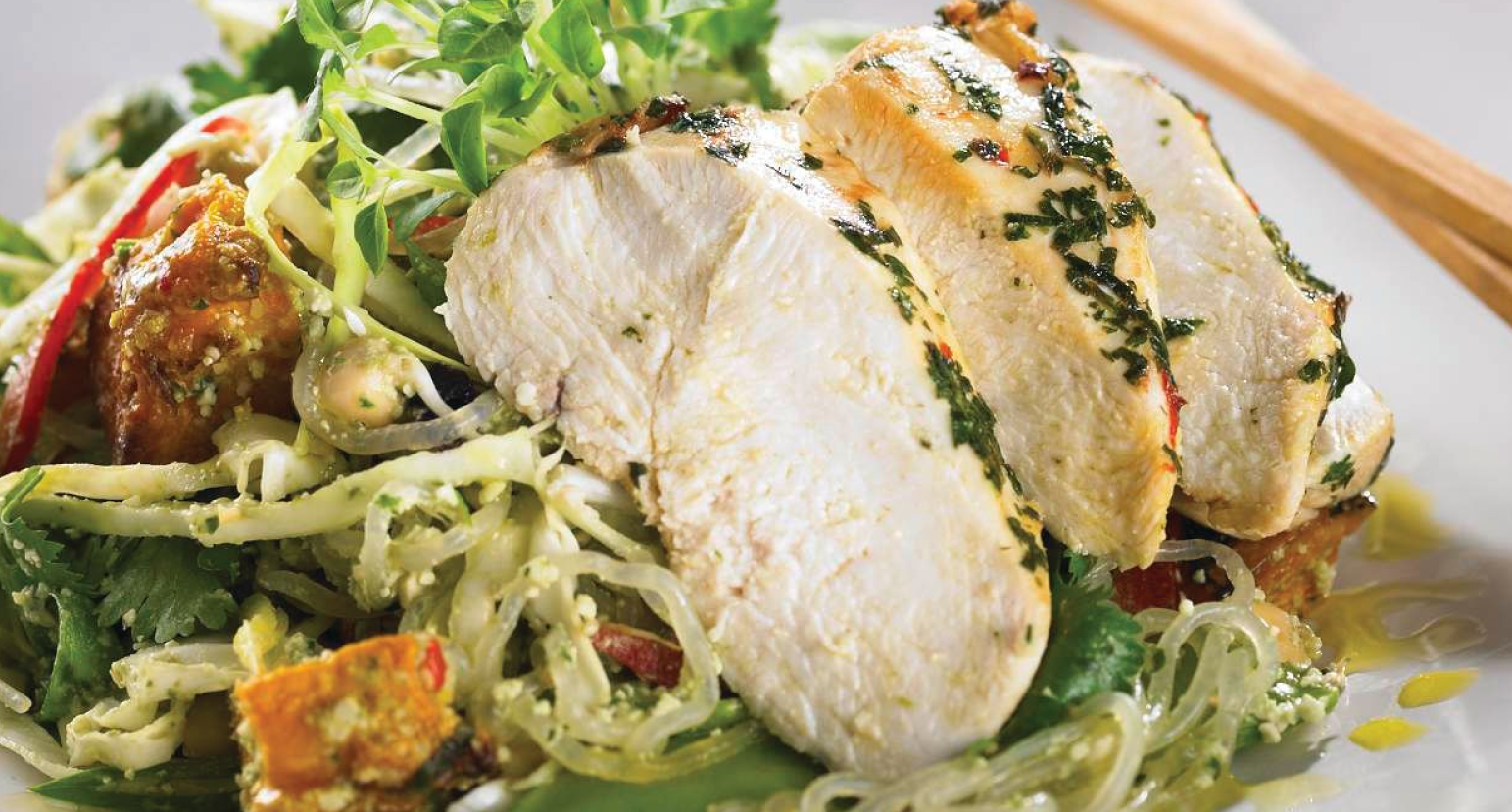 Pesto Noodle Salad with Chicken